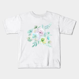 3 abstract flowers watercolor Kids T-Shirt